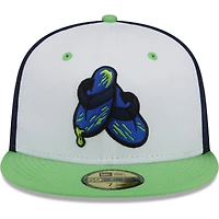 Men's New Era White/Green Durham Bulls Shower Shoes Theme Night 59FIFTY Fitted Hat