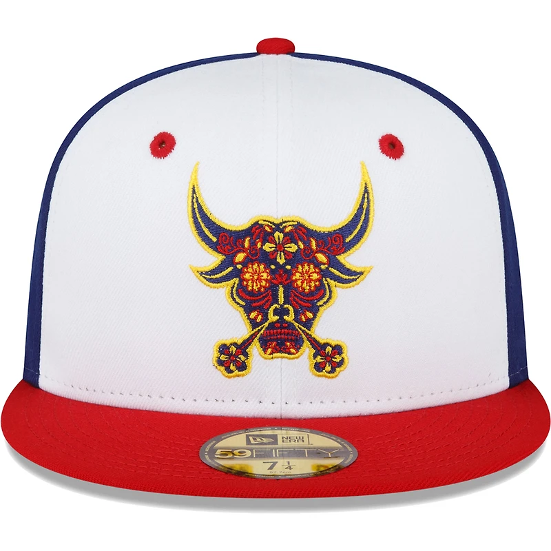 Casquette ajustée 59FIFTY Copa De La Diversion des Durham Bulls New Era pour homme, blanc/rouge