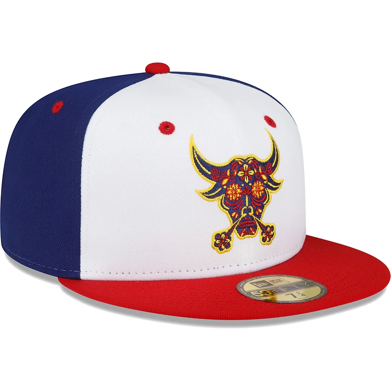 Casquette ajustée 59FIFTY Copa De La Diversion des Durham Bulls New Era pour homme, blanc/rouge