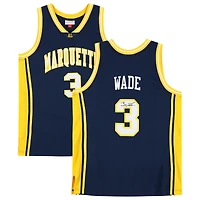 Maillot Swingman Mitchell & Ness 2002 autographié par Dwyane Wade des Golden Eagles de Marquette (Marine)