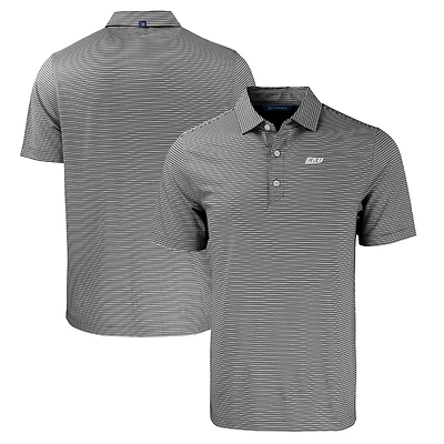 Men's Cutter & Buck  Black/White Eastern Kentucky Colonels Big Tall Forge Eco Double Stripe Stretch Recycled Polo