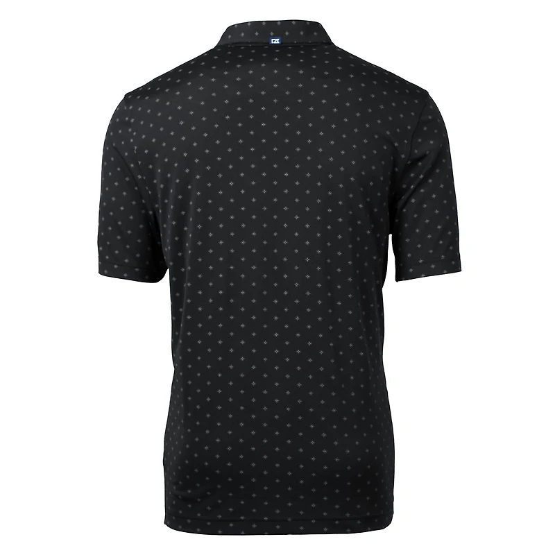 Men's Cutter & Buck Black Eastern Kentucky Colonels Big Tall Virtue Eco Pique Tile Print Recycled Polo