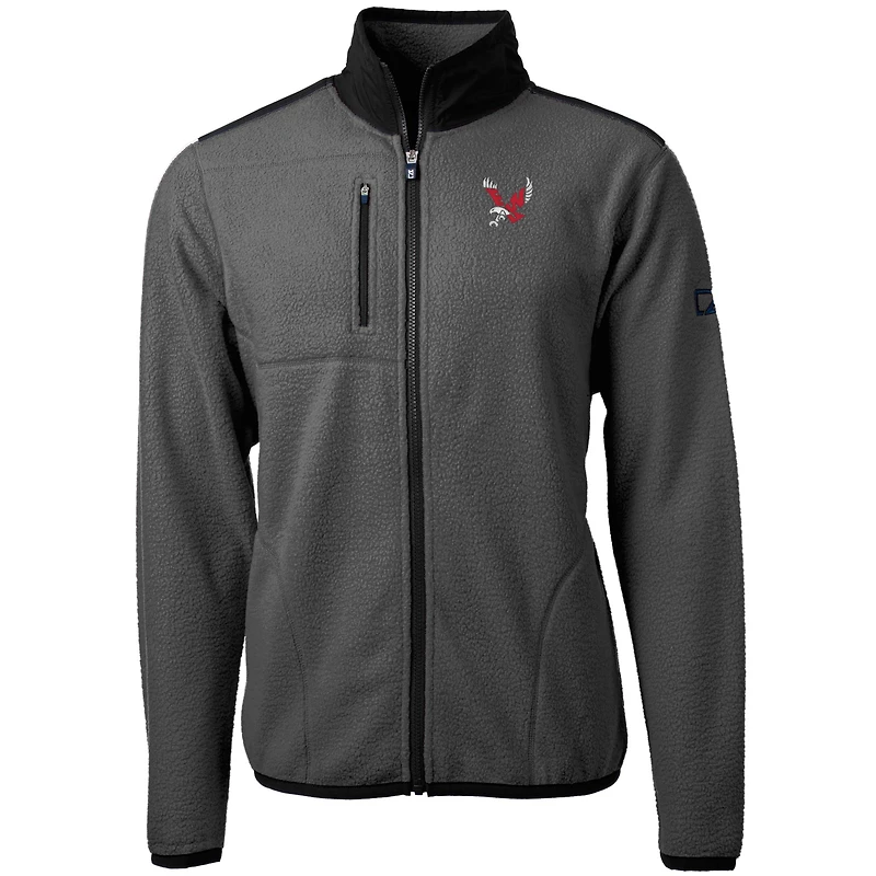 Men's Cutter & Buck  Gray/Black Eastern Washington Eagles Cascade Eco Sherpa Fleece Full-Zip Jacket