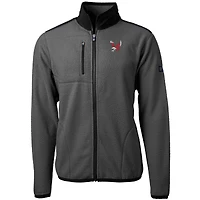 Men's Cutter & Buck  Gray/Black Eastern Washington Eagles Cascade Eco Sherpa Fleece Full-Zip Jacket
