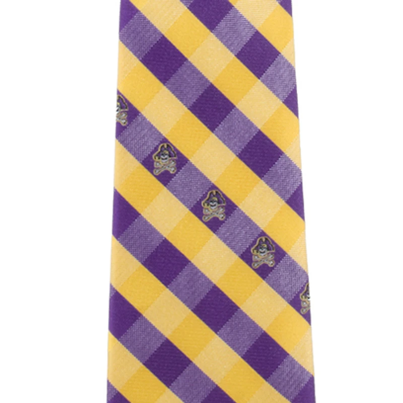 East Carolina Pirates Woven Poly Check Tie - Purple/Gold