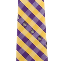 East Carolina Pirates Woven Poly Check Tie - Purple/Gold