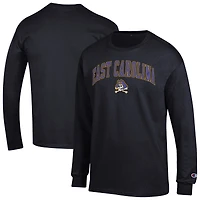 Men's Champion  Black ECU Pirates Arch Over Logo Long Sleeve T-Shirt