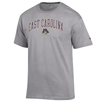T-shirt Champion gris chiné pour homme avec logo ECU Pirates Arch Over