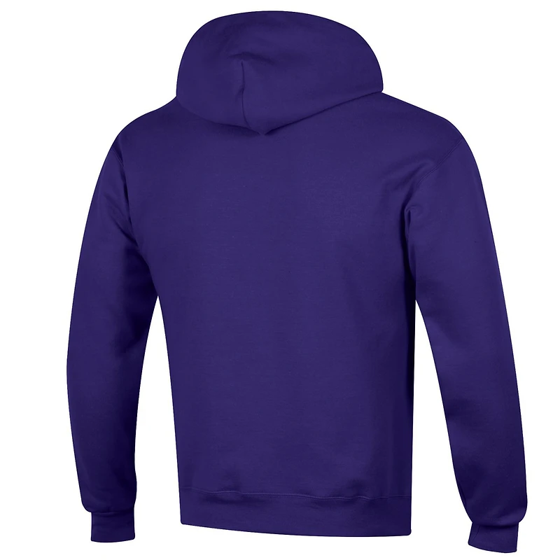 Men's Champion  Purple ECU Pirates Arch Over Logo Pullover Hoodie