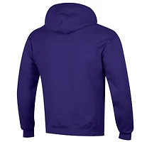 Men's Champion  Purple ECU Pirates Arch Over Logo Pullover Hoodie