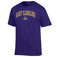 T-shirt violet Champion pour homme avec logo Arch Over des Pirates de l'ECU