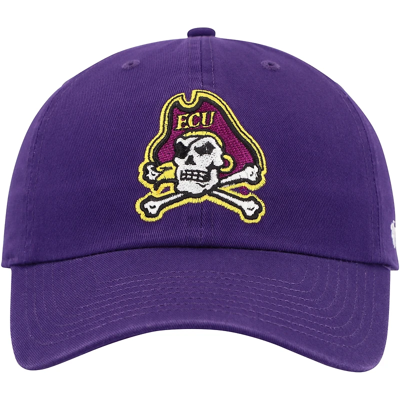 Men's '47 Purple ECU Pirates Clean Up Adjustable Hat