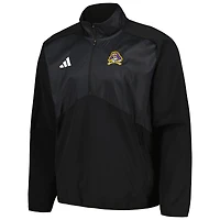 Veste adidas noire ECU Pirates Sideline AEROREADY Raglan Quarter-Zip pour hommes