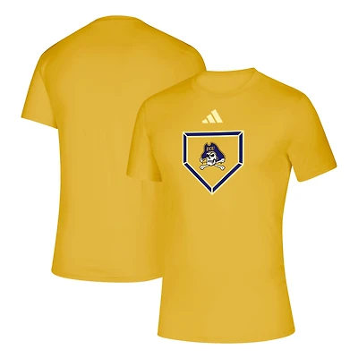 Men's adidas  Gold ECU Pirates Powder Purple Home Plate T-Shirt