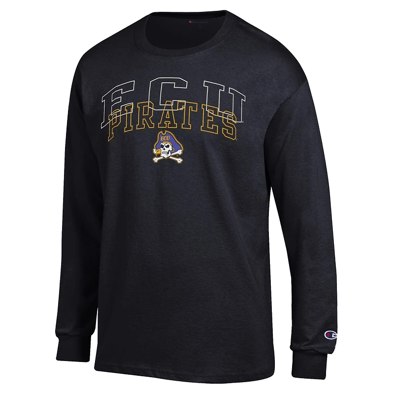 Men's Champion Black ECU Pirates Team Long-Sleeve T-Shirt