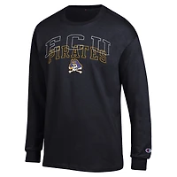 Men's Champion  Black ECU Pirates Team Long-Sleeve T-Shirt
