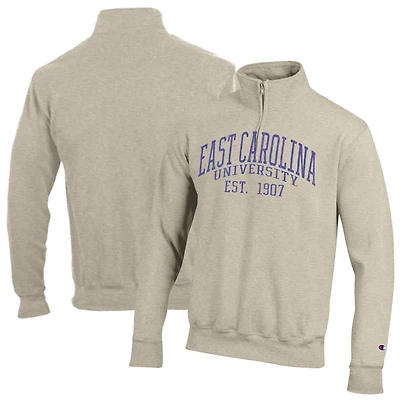 Men's Champion  Cream ECU Pirates Established Date Quarter-Zip Pullover