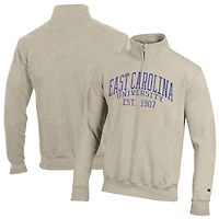 Men's Champion  Cream ECU Pirates Established Date Quarter-Zip Pullover