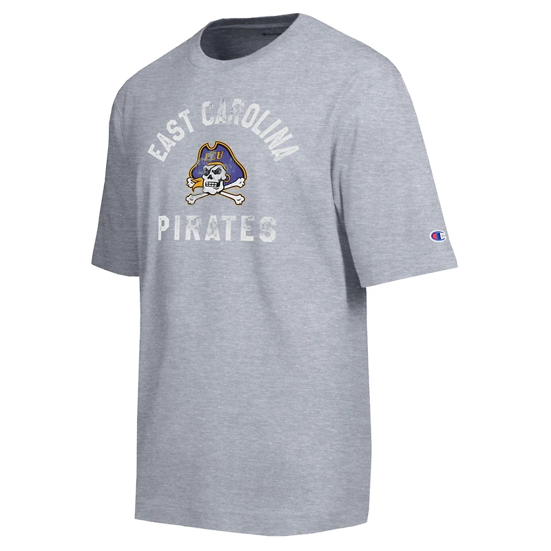 Men's Champion  Heather Gray ECU Pirates Weathered Team T-Shirt
