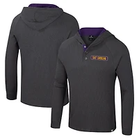 T-shirt à capuche manches longues Henley ECU Pirates Dujour Ralgan pour homme Colosseum Charcoal