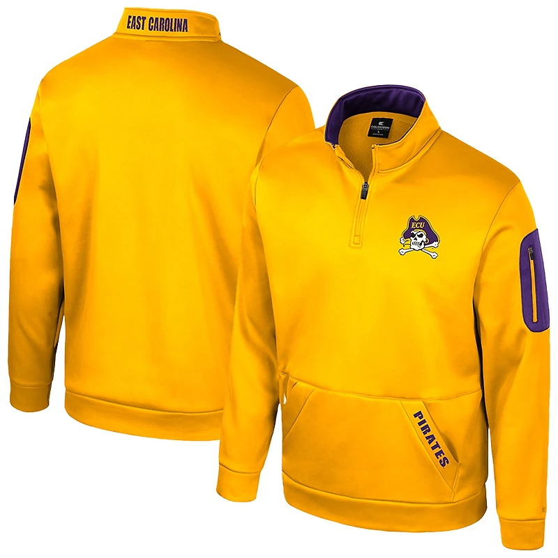 Men's Colosseum  Gold ECU Pirates Mainframe Fleece Quarter-Zip Jacket