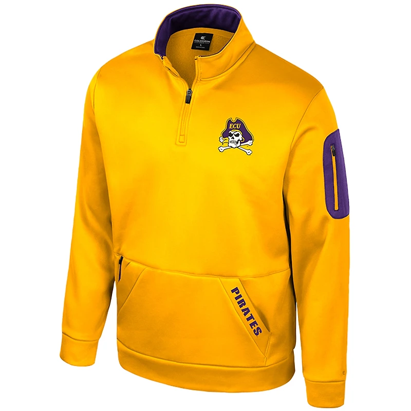 Men's Colosseum  Gold ECU Pirates Mainframe Fleece Quarter-Zip Jacket