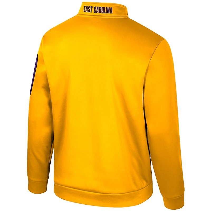 Men's Colosseum  Gold ECU Pirates Mainframe Fleece Quarter-Zip Jacket