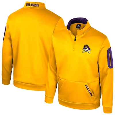 Men's Colosseum  Gold ECU Pirates Mainframe Fleece Quarter-Zip Jacket