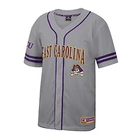 Men's Colosseum Gray ECU Pirates Free Spirited Baseball Jersey