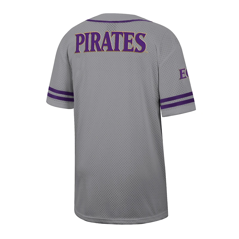 Men's Colosseum Gray ECU Pirates Free Spirited Baseball Jersey