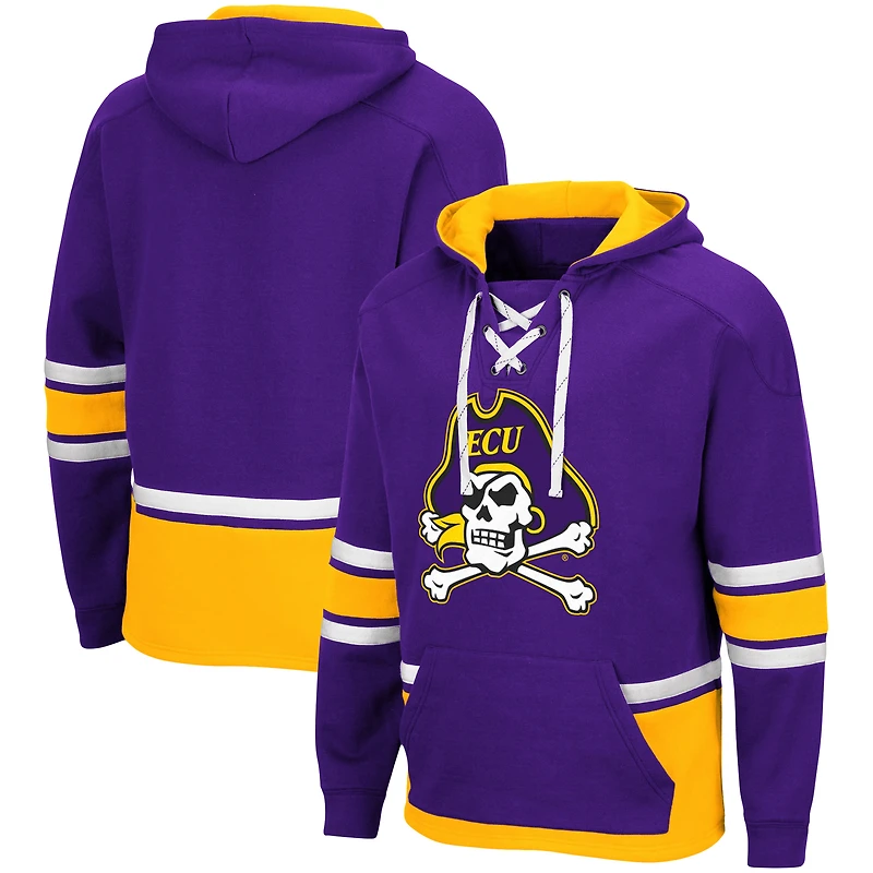 Men's Colosseum Purple ECU Pirates Lace Up 3.0 Pullover Hoodie