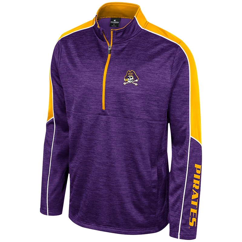Veste à demi-zip chinée Colosseum Purple ECU Pirates pour hommes