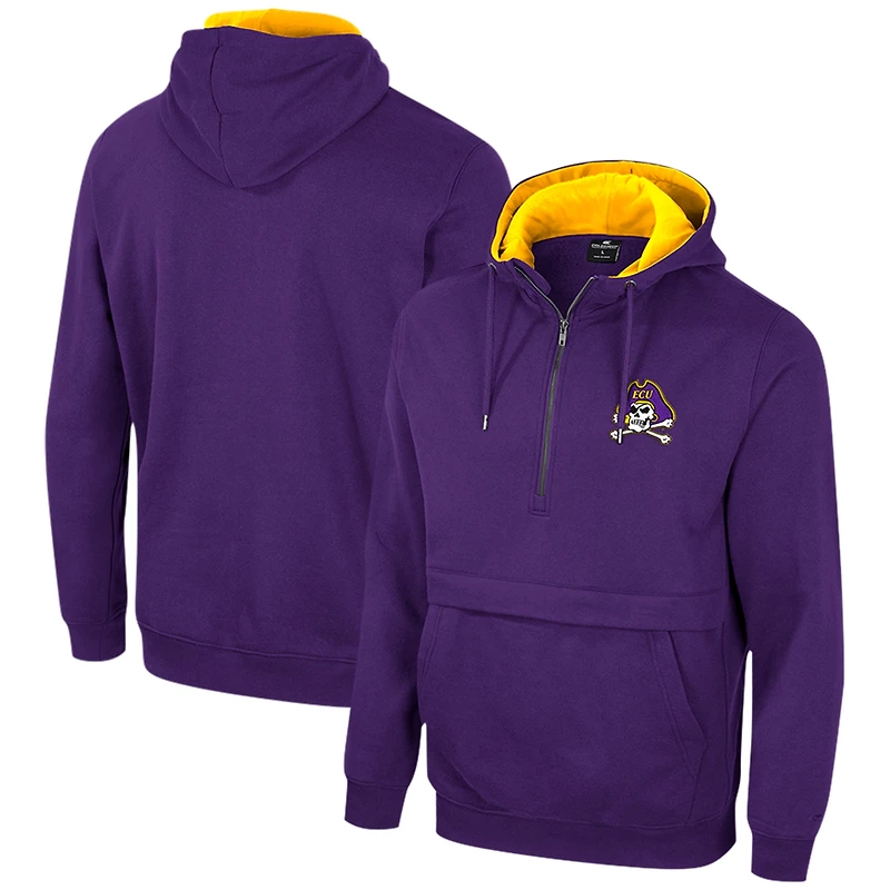 Sweat à capuche demi-zip Colosseum Purple ECU Pirates Team pour hommes
