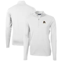 Pull zippé quart de tour en piqué écologique recyclé pour homme, blanc, ECU Pirates, Virtue, grande taille