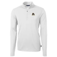 Pull zippé quart de tour en piqué écologique recyclé pour homme, blanc, ECU Pirates, Virtue, grande taille