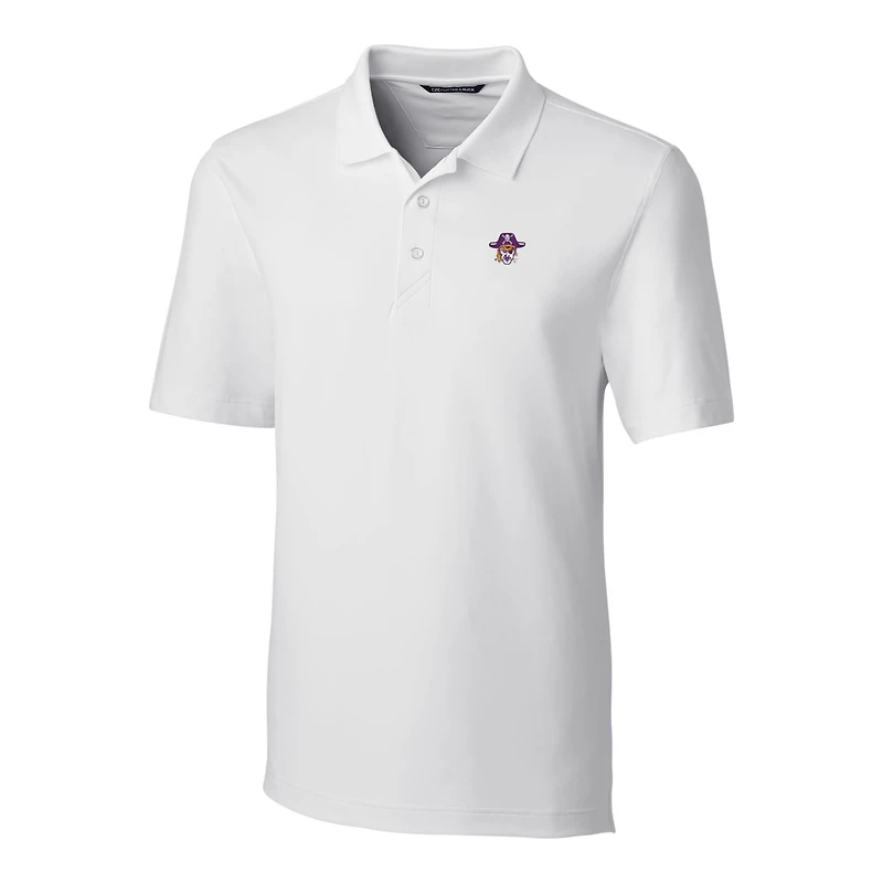 Men's Cutter & Buck White ECU Pirates Forge Stretch Polo