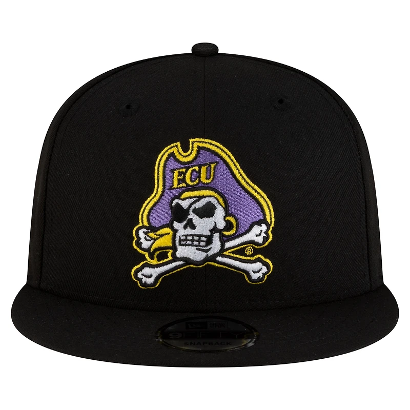 Men's New Era Black ECU Pirates Team 9FIFTY Snapback Hat