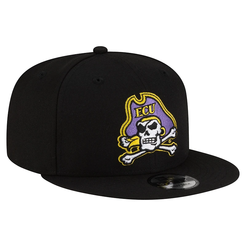 Men's New Era Black ECU Pirates Team 9FIFTY Snapback Hat
