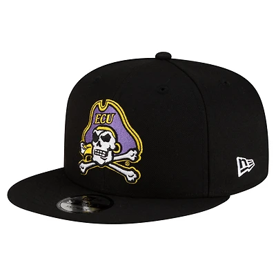 Casquette snapback New Era noire pour homme, équipe ECU Pirates 9FIFTY