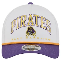 Men's New Era White/Purple ECU Pirates Arch Two-Tone Rope 9FORTY A-Frame M-Crown Adjustable Hat