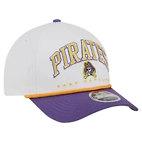Men's New Era White/Purple ECU Pirates Arch Two-Tone Rope 9FORTY A-Frame M-Crown Adjustable Hat