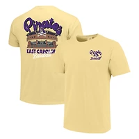 T-shirt homme jaune ECU Pirates, couleur violet poudre, style stade confortable