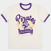 T-shirt unisexe Homefield Cream ECU Pirates Powder Purple Game Ringer
