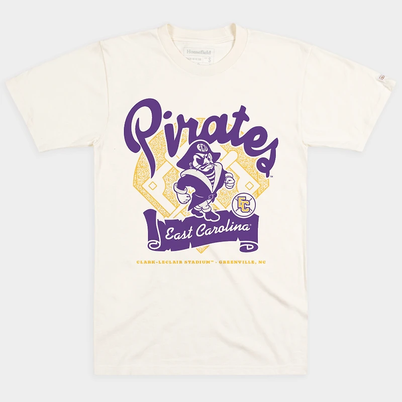 T-shirt unisexe Homefield Cream ECU Pirates Powder Purple Game