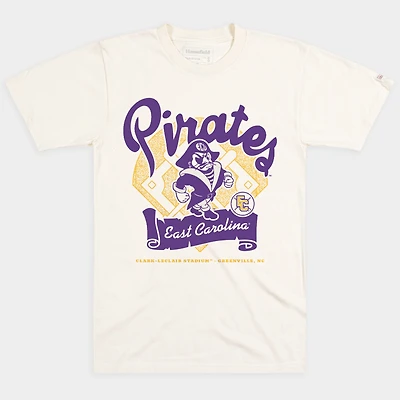 T-shirt unisexe Homefield Cream ECU Pirates Powder Purple Game