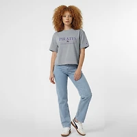 Women's Champion  Gray ECU Pirates Waist Length Wordmark T-Shirt