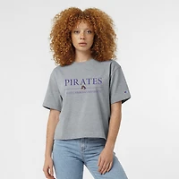 Women's Champion  Gray ECU Pirates Waist Length Wordmark T-Shirt