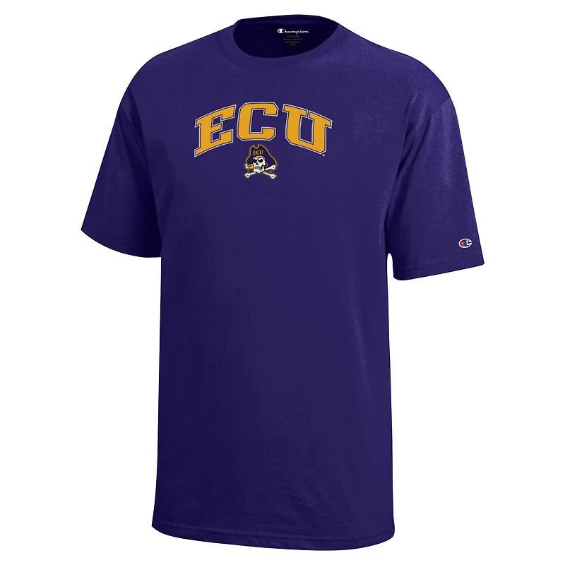 Youth Champion Purple ECU Pirates Arch Over Logo T-Shirt