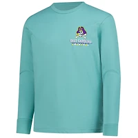 Youth  Light Green ECU Pirates Merry Christmas Tree Long Sleeve T-Shirt