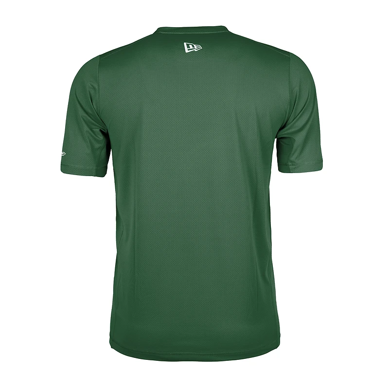 T-shirt de performance New Era vert foncé pour homme, Edmonton Elks, Sideline